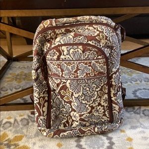 Vera Bradley brown floral laptop backpack